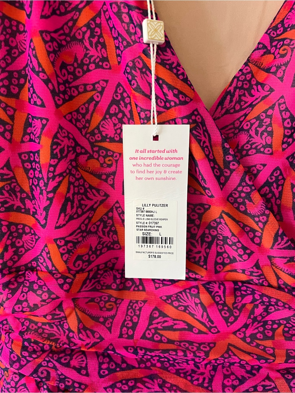 NWT Lilly Pulitzer Long Sleeve Presley Romper Mini Dress Sz L - Picture 9 of 10